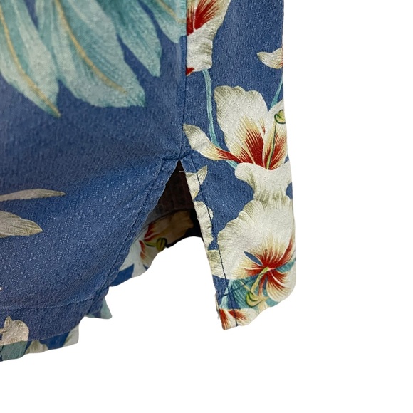Island republic Hawaiian button up silk shirt size large awesome pattern & color - Picture 4 of 10